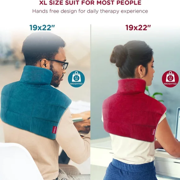 WeightedHeat™ Weighted Heating Pad for Neck and Shoulders - Picture 6 of 7